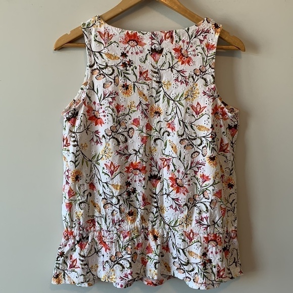 J. Jill Floral Embroidered Sleeveless Blouse Size Small Petite - Picture 8 of 16